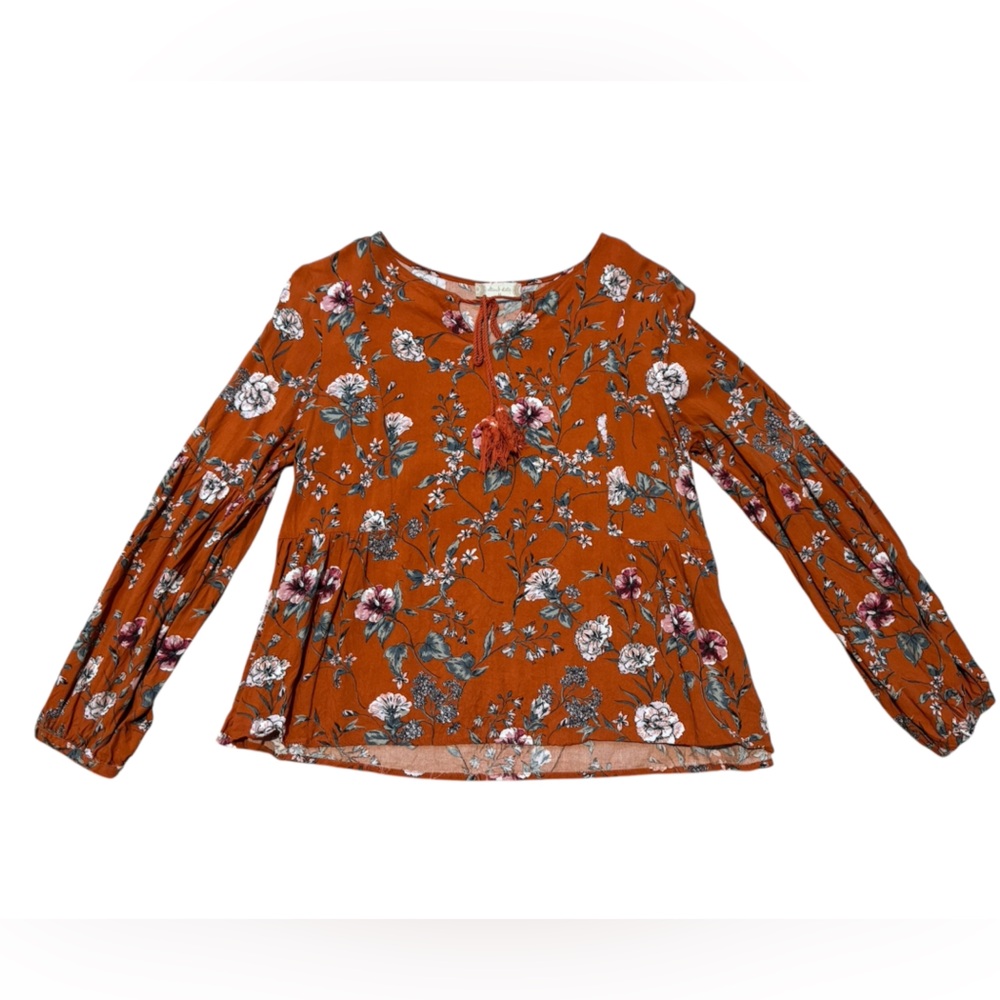 Altar'd State Rust Floral Blouse
